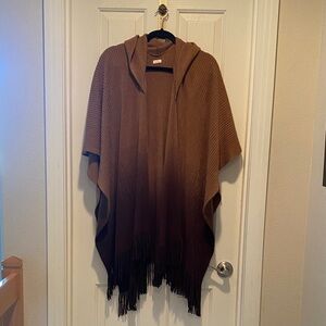 Echo Tan Ombré Knit Poncho